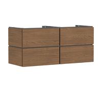 hansgrohe Xilesa E meuble sous-lavabo, 4 tiroirs PushOpen, pour plan de toilette découpe au centre, 1375x550x620mm, 54306550, Couleur: Chêne Cachemire