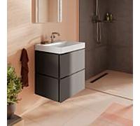 hansgrohe Xilesa E Meuble sous-lavabo pour lavabos, 2 tiroirs PushOpen, 580x470x620mm, 54293760, Couleur: Gris ardoise mat