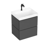 hansgrohe Xilesa E meuble sous-lavabo pour lavabos, 2 tiroirs, 580x470x620mm, 54254760, Couleur: Gris ardoise mat