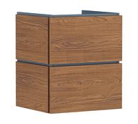 hansgrohe Xilesa E Meuble sous-lavabo pour lavabos, 2 tiroirs PushOpen, 530x470x620mm, 54292550, Couleur: Chêne Cachemire