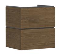 hansgrohe Xilesa E Meuble sous-lavabo pour lavabos, 2 tiroirs PushOpen, 580x470x620mm, 54293550, Couleur: Chêne Cachemire