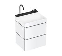hansgrohe Xilesa E Meuble sous-lavabo pour lavabos, 2 tiroirs PushOpen, 580x470x620mm, 54293700, Couleur: Blanc mat