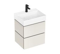 hansgrohe Xilesa E Meuble sous-lavabo pour lavabos, 2 tiroirs PushOpen, 580x470x620mm, 54293780, Couleur: Beige sable mat