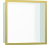hansgrohe Niche murale XtraStoris 56099990 30x30x10cm, avec cadre design, blanc mat, optique or poli