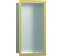 hansgrohe Niche murale XtraStoris 56094990 30x15x10cm, avec cadre design, acier inoxydable brossé, optique or poli
