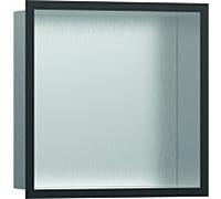 hansgrohe XtraStoris niche murale 56097340 30x30x10cm, avec Inox design, match2 brossé, chrome noir brossé