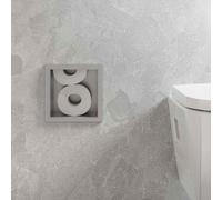 hansgrohe XtraStoris Original Support de papier toilette, à encastrer, avec réservoir pour 6 rouleaux, 140x140x682mm, 56058800, Couleur: acier inoxydable brossé