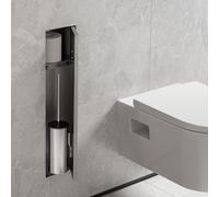 hansgrohe XtraStoris Rock Module WC, avec porte-brosse et brosse WC, avec porte-rouleaux de papier toilette, 56060800,