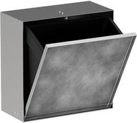 hansgrohe XtraStoris Rock poubelle, encastrée, porte carrelable, 390x140x390mm, 6 litres de capacité, 56090, Coloris: acier inoxydable brossé - 56090800