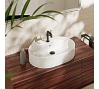 hansgrohe Xuniva U lavabo à poser, SmartClean, avec trop-plein, 1 trou pour robinet, 600x450mm, blanc, 61080450