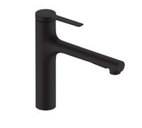 hansgrohe Zesis Mitigeur Cuisine ComfortZone 160, douchette extractible, 2 jets, flexible box (sBox) Bettee, saillie 231 mm, 74804670, Couleur: Noir Mat