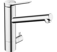 hansgrohe Zesis M33 Mitigeur de cuisine 200 avec robinet d’arrêt de l'appareil 1 jet, CoolStart , chromé, 74807000