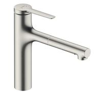 Hansgrohe Mitigeur de cuisine Zesis M33, ComfortZone 160, douchette extractible 2 jets, acier inox