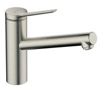 hansgrohe Zesis Mitigeur de cuisine ComfortZone 150, 1 jet, saillie 220 mm, 74802800, Couleur: Finition en acier inoxydable