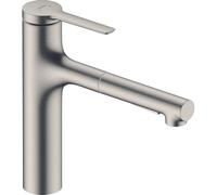 Hansgrohe Zesis Mitigeur de cuisine 160 2jet sbox finition acier inoxydable 74823800