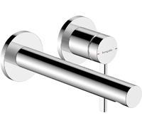 hansgrohe Zesis S Mitigeur monocommandé pour lavabo encastré, montage mural, bec 194mm, 74750000, Couleur: chrome