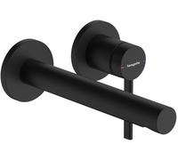 hansgrohe Zesis S Mitigeur monocommandé pour lavabo encastré, montage mural, bec 194mm, 74750670, Couleur: noir mat