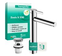 Hansgrohe Mitigeur monocommandé Zesis S 230 CoolStart pour lavabos à poser vidage Push-Open Chrome