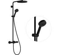 hansgrohe Pulsify S PURO Système de douche 260, 1jet, Ecostat Fine, douchette à main 3jet, EcoSmart, 24237670, Couleur: noir mat