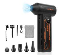 HANSILK Souffleur Air Comprimé Électrique - 150000 TR/Min 4 Vitesses Réglables avec Écran LED, Rechargeable Sans Fil, Dépoussiéreur pour PC Clavier Voiture Maison Extérieur