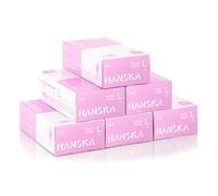 HANSKA 500 Gants jetables en nitrile rose - Non poudrés - Jetables - Ambidextres - Non stériles - Base en caoutchouc - Convient aux milieux médicaux et à la manipulation des aliments (500, L)