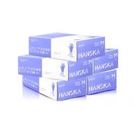 HANSKA 500 Gants Jetables en Nitrile Violet, Sans Poudre, 500, M | Sans Poudre, Jetables, Ambidextres, Non Stériles, Base en Caoutchouc, Adaptés aux Domaines Médicaux, Manipulation Alimentaire