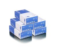HANSKA Lot de 500 gants jetables nitrile bleu - sans poudre - jetables - ambidextres - non stériles - Base en caoutchouc - Convient pour les domaines médicaux, la manipulation des aliments (500, L)