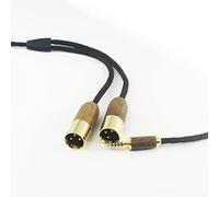 HansnBy Câble adaptateur audio équilibré 4,4 mm vers double XLR mâle 4,4 mm vers 2 XLR - Câble équilibré 6N OCC - Cuivre argenté - Coque en bois de noyer - 30 cm