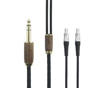 HansnBy Câble audio de rechange de 6,35 mm compatible avec les casques Sennheiser HD800, HD800S, HD820 6N OCC en cuivre plaqué argent, coque en bois de noyer