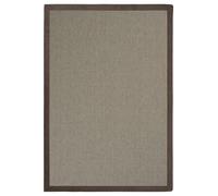 HanSom Rugs Tapis d'extérieur en jute et sisal avec bordure grise et marron Taille S 100 x 150 cm