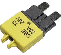 Hansor Circuit Breaker Standard, type 3, Manual Reset, 20A CBE3 Series 20A Disjoncteur pour fusible plat standard 20 A jaune 1 pc(s)