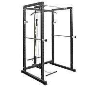 Hansson Sports® Power Rack Squat Cage Station de musculation avec barre de traction, extensible avec tirage vertical, qualité premium certifiée selon EN957, capacité de charge 400 kg ! (B : Power Rack