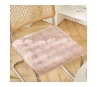 HANSULAN 2 Pièces Coussin de Chaise en Fausse Fourrure avec Attaches, Antidérapant,Lavable Galette De Chaise Coussins De Chaise Antidérapants Carrés pour Siège De Voiture -Rose-40 * 40cm
