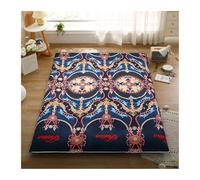 HANSULAN Imprimé Housse De Matelas Futon avec Fermeture éclair, Coton Doux Amovible Housse De Protection pour Matelas Couvercle Anti-poussière pour Full Size Japonais Matelas Futon-I-150X200cm