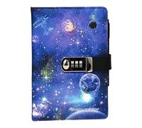 hansum Carnet créatif avec mot de passe, journal intime avec serrure, reliure à spirales A5 (univers)