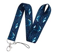 hansum Lanière de cou, lanières d'animaux de dessin animé avec boucle de sécurité, pour porte-badge d'identification, clés, permis de travail, téléphones portables (Color : Whale 2, Size : 45cm)