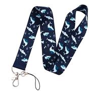 hansum Lanière de cou, lanières d'animaux de dessin animé avec boucle de sécurité, pour porte-badge d'identification, clés, permis de travail, téléphones portables (Color : Whale 3, Size : 45cm)