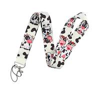 hansum Lanière de cou, lanières d'animaux de dessin animé avec boucle de sécurité, pour porte-badge d'identification, clés, permis de travail, téléphones portables (Color : Cow, Size : 45cm)