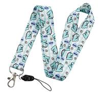 hansum Lanière de cou, lanières d'animaux de dessin animé avec boucle de sécurité, pour porte-badge d'identification, clés, permis de travail, téléphones portables (Color : Dinosaur 2, Size : 45cm)