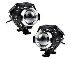 HANSWDEU 2pcs 125W Phare Moto Feux Additionnels LED Phares Avant Moto Anti Brouillard Projecteur Spot LED Moto 3000LM U5 Etanche pour Moto Quad Scooter