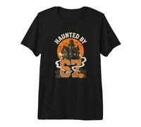 Hanté House 67 Halloween Citrouille Ghost Emblème rétro T-Shirt Haut de Gamme