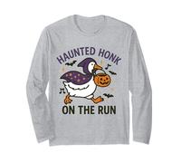 Hantée Honk Goose on The Run Funny Halloween Kids Manche Longue