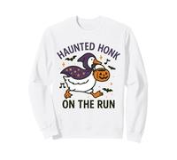 Hantée Honk Goose on The Run Funny Halloween Kids Sweatshirt