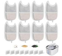 Hantoc 16 Packs Fontaine à Fleur Filtres pour Chat, Filtre à Charbon 8 pièces et Une éponge en Mousse 8 pièces pour pour chat 4,2 L avec détecteur de mouvement YPD-C004 avec la résine et Charbon Actif
