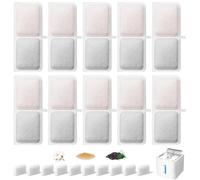 Hantoc 20 Packs Fontaine à Fleur Filtres pour Chat, Filtre à Charbon 10 pièces et Une éponge en Mousse 10 pièces pour 3,2 L Fontaines à Eau pour Chat à Piles à P08 avec la résine et Charbon Actif