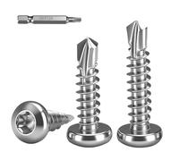 HanTof Lot de 100 vis à tarauder rapide à tête cylindrique de 1,27 cm pour métal, vis autoperceuses à tête cylindrique en acier inoxydable 410 avec 1 embout T20