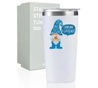 Hanukkah - Cadeau juif pour homme et femme - Tasse en acier inoxydable de 591 ml avec couvercle - Cadeau pour les fêtes juives Chanouka pour amis, collègues, voisins - Nain de nain