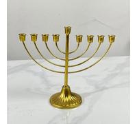 Hanukkah Menorah | Hanukkah Menorah avec 7/9 Branches | Porte-Bougies du Temple De Jérusalem | Menorah en Métal Doré pour La Cérémonie De Hanouka Et Le Dîner Aux Chandelles