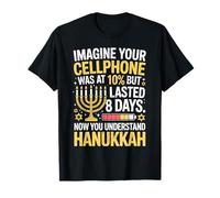 Hanukkah Miracle Batterie de téléphone Humour Juif T-Shirt