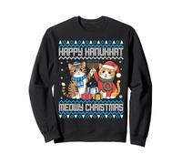 Hanukkah moche - Joyeux Hanukkat Meowy Christmas Sweatshirt